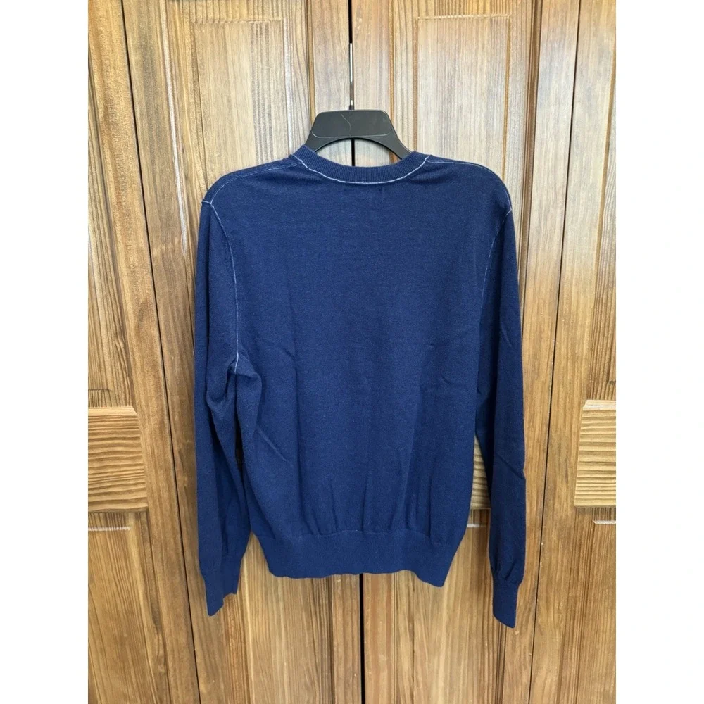 Banana Republic Cotton Cashmere Sweater‎ Blue Crewneck Pullover Old Money Mens M